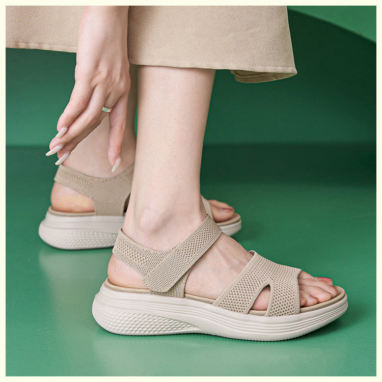 Chunky Platform Sandals for Women, Summer Beach Slides with Thick Sole