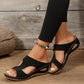 Slide Sandals for Women - Wedge Platform with Carved Cutout Design