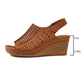 Walking Sandals for Women - Adjustable Strap Wedge with Cutout Design