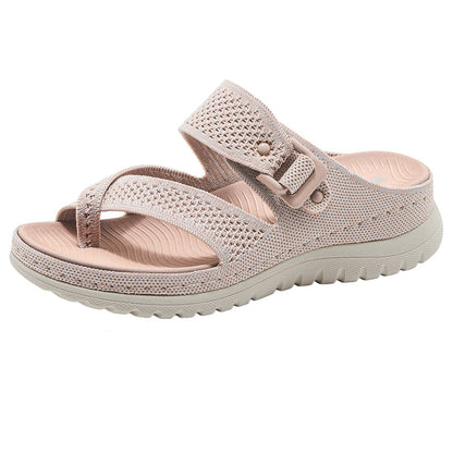 Sport Platform Sandals for Women, Ventilated Cutout Summer Walking Slides