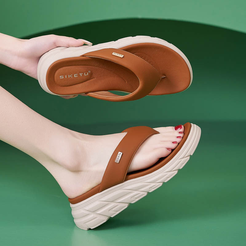 Thong Sandals for Women, Non-Slip Soft Sole Breathable Summer Flip Flops