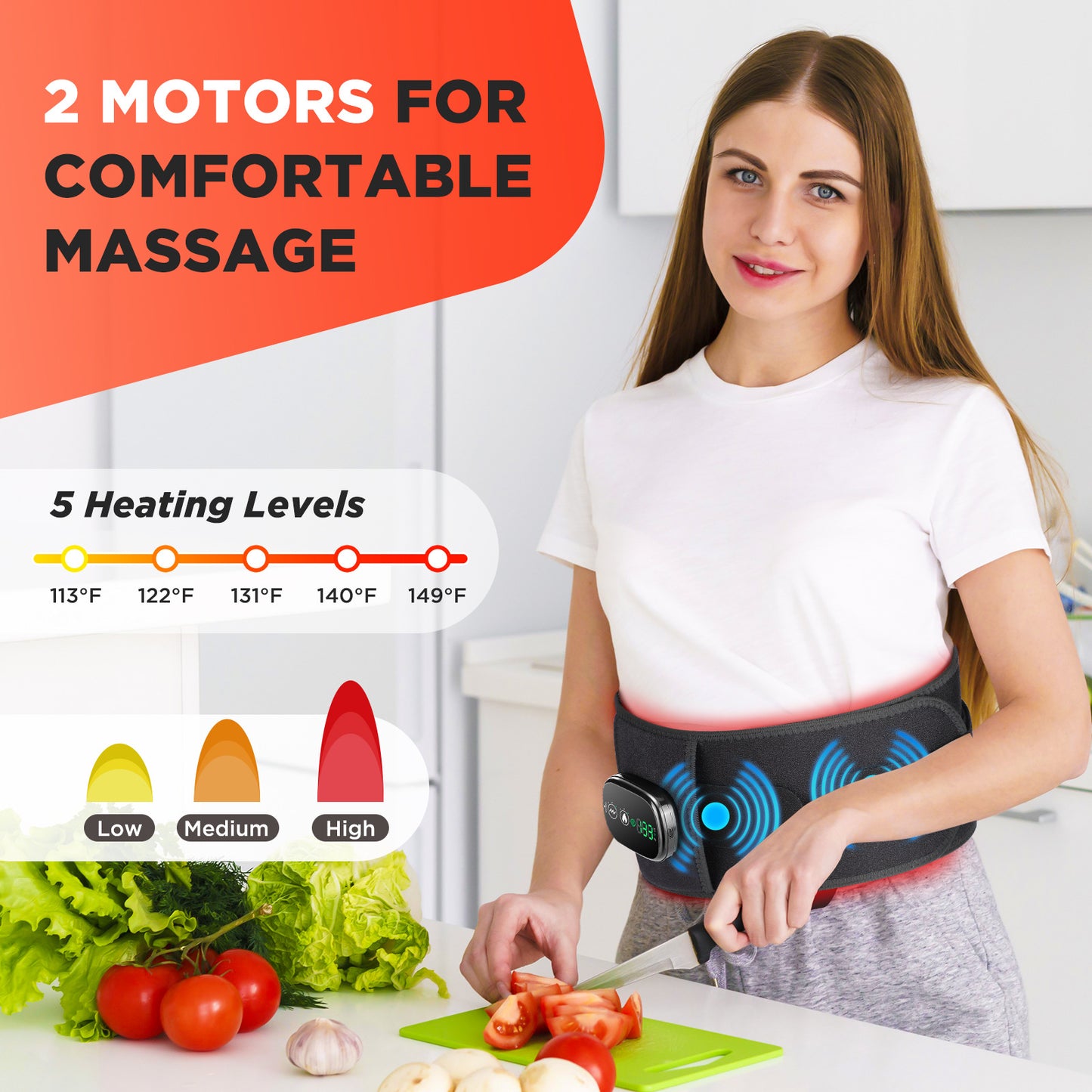 Red Light Therapy Heating Massage Belt