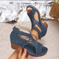 Orthopedic Sandals for Women - Chunky Heel with Breathable Cutout Design