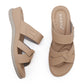 Plus Size Sport Sandals for Women, Plaid Thick Sole Casual Walking Slides