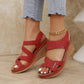 Platform Sandals for Women - Adjustable Criss-Cross Straps with Arch Support