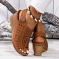 Walking Sandals for Women - Adjustable Strap Wedge with Cutout Design