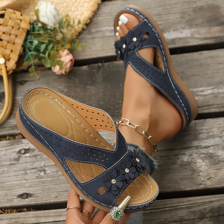 Lightweight Wedge Slide Sandals for Women - Comfortable Platform Summer Slippers