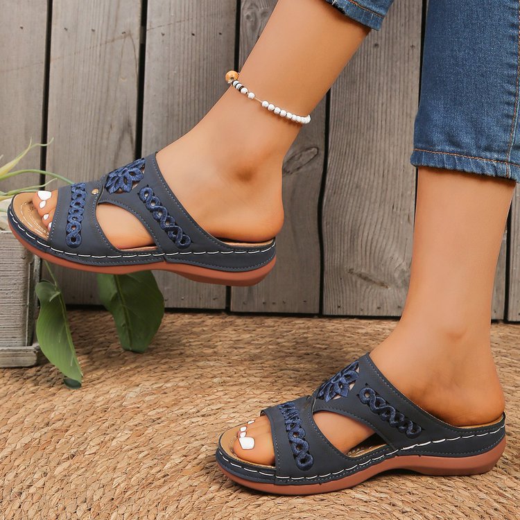 Cutout Wedge Sandals for Women - Comfortable Platform Summer Slides
