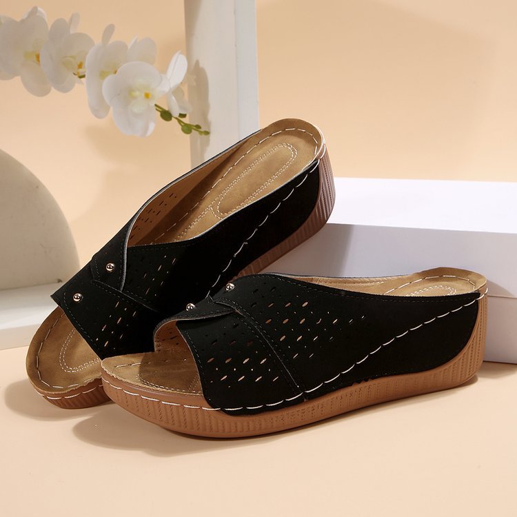 Comfortable Wedge Shoes for Women - Breathable Lightweight Summer Slides
