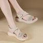 Platform Sandals for Women, Lightweight Rhinestone Velcro Summer Slides