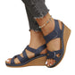 Platform Sandals for Women - Adjustable Criss-Cross Straps with Arch Support