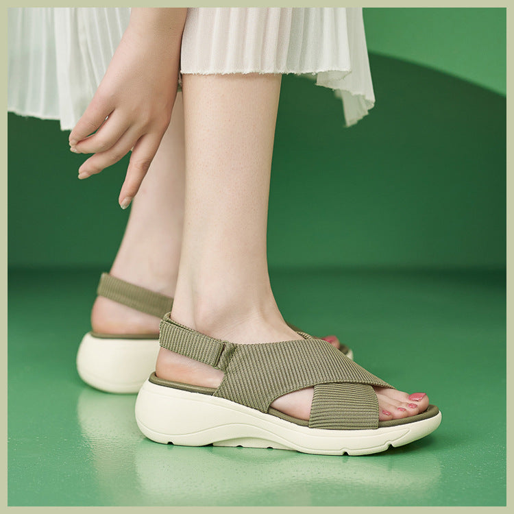 Orthopedic Walking Sandals for Women, Thick Sole Velcro Arch Support Slides