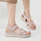 Cutout Platform Sandals for Women, Hook-and-Loop Orthopedic Walking Slides