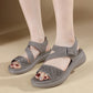 Platform Sandals for Women, Lightweight Rhinestone Velcro Summer Slides