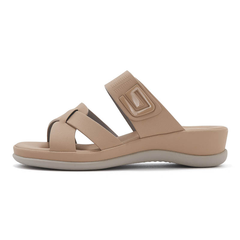 Plus Size Sport Sandals for Women, Plaid Thick Sole Casual Walking Slides