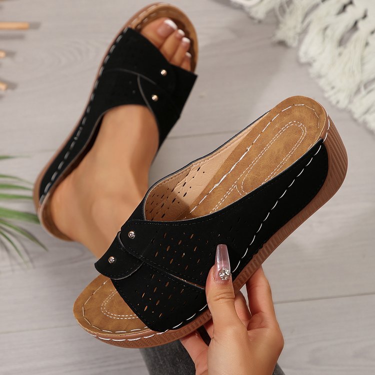 Comfortable Wedge Shoes for Women - Breathable Lightweight Summer Slides