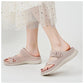 Sport Platform Sandals for Women, Ventilated Cutout Summer Walking Slides