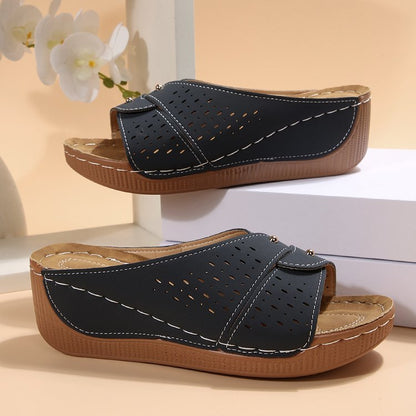 Comfortable Wedge Shoes for Women - Breathable Lightweight Summer Slides