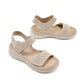 Platform Beach Sandals for Women, Cutout Hook-and-Loop Summer Slides