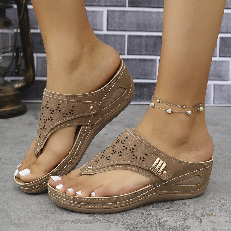 Platform Sandals for Women - Comfortable Wedge Flip Flops