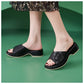 Metallic Wedge Sandals for Women, Anti-Slip Beach Summer Slides