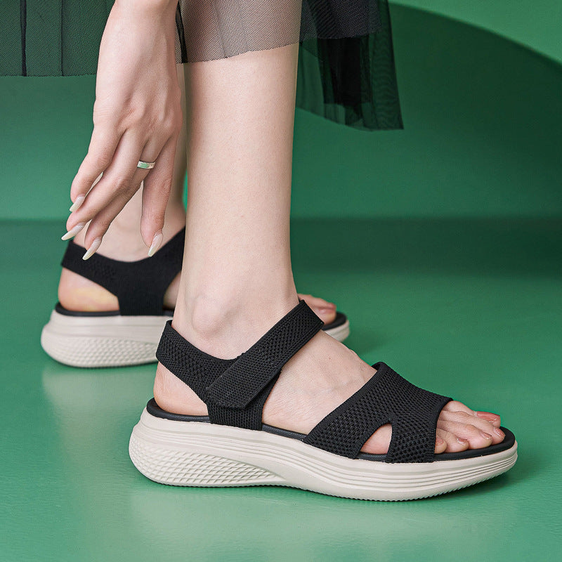 Chunky Platform Sandals for Women, Summer Beach Slides with Thick Sole