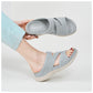 Breathable Platform Sandals for Women, Cutout Velcro Summer Comfort Slides