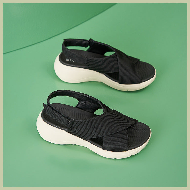 Orthopedic Walking Sandals for Women, Thick Sole Velcro Arch Support Slides
