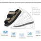 Wide diabetic open-toe sandal for swollen feet with two adjustable velcro straps, breathable mesh and a cushioned massage sole