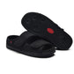 Wide diabetic open-toe sandal for swollen feet with two adjustable velcro straps, breathable mesh and a cushioned massage sole