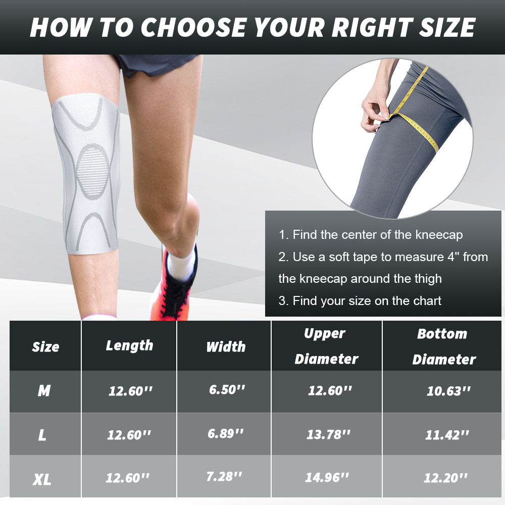 3D-Weave Compression Knee Sleeves: fabric and stitching detail