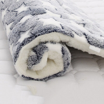 Calming Warm Dog and Cat Blanket: bed in a living room setting