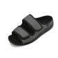 Wide diabetic open-toe sandal for swollen feet with two adjustable velcro straps, breathable mesh and a cushioned massage sole