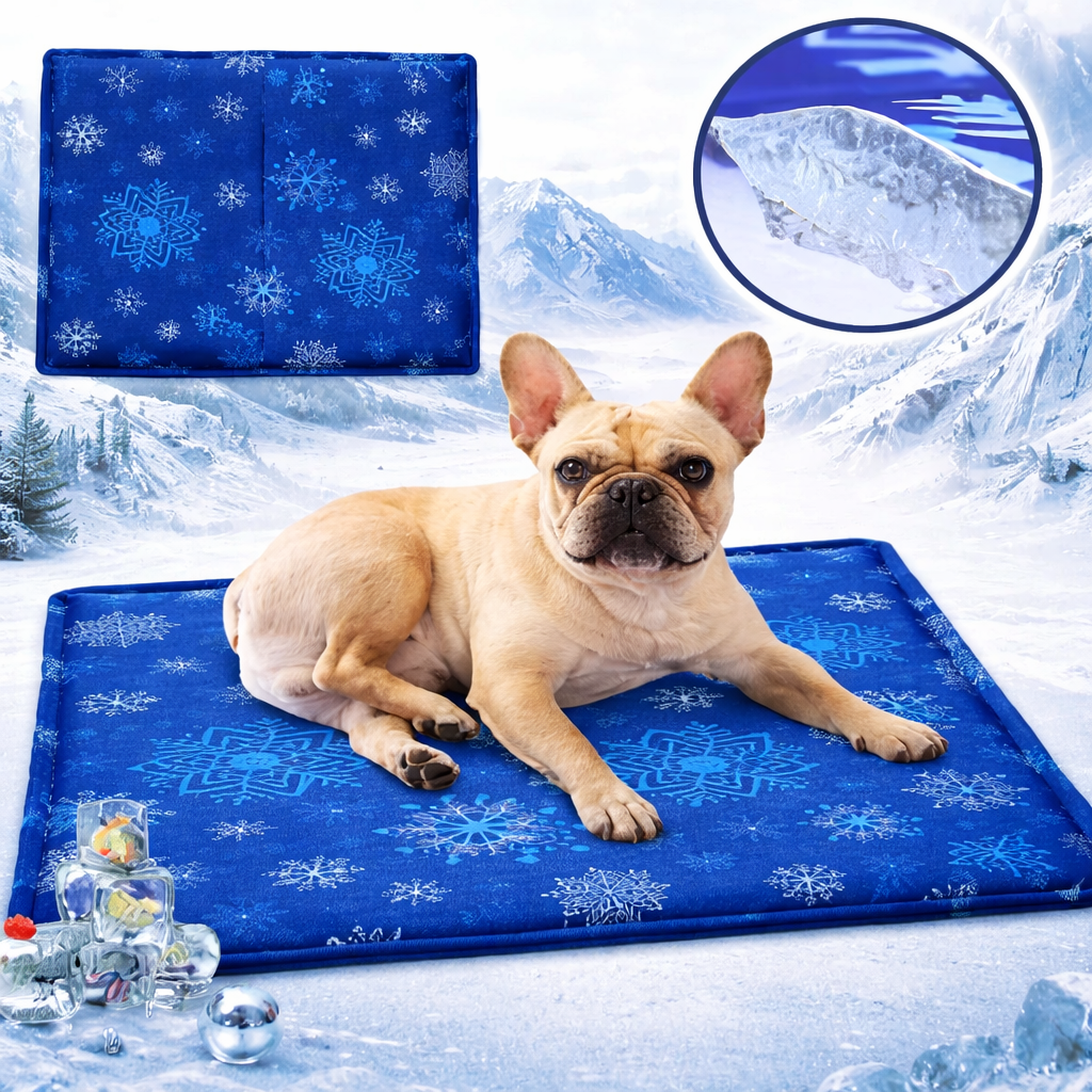 Gel Cooling Dog Mat: plush fabric and stitching detail