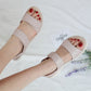 Massage Sandals for Women, Velcro Sponge Insole Summer Comfort Slides