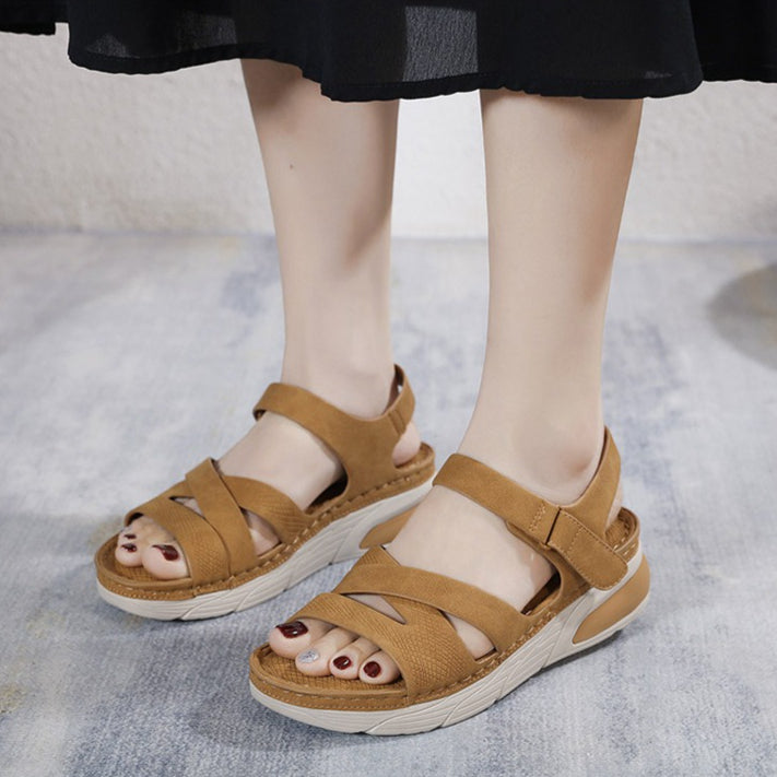 Sport Sandals for Women, Chunky Sole Hook-and-Loop Lightweight Summer Slides