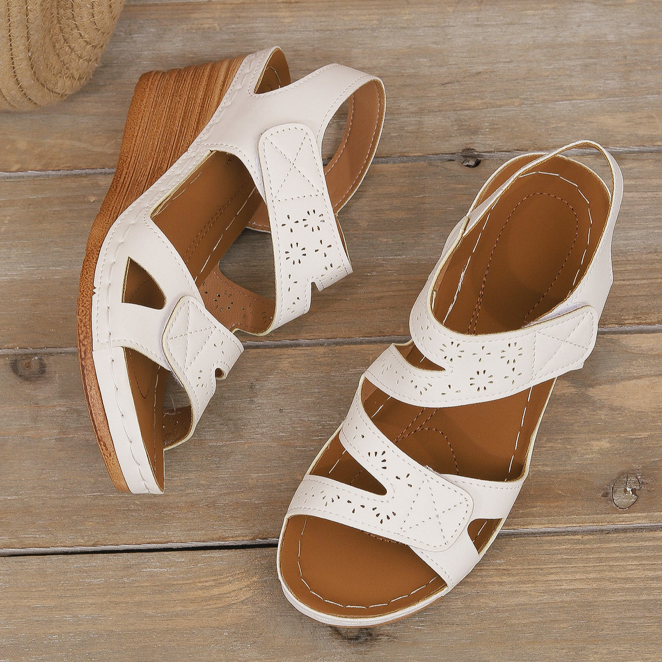 Platform Sandals for Women - Adjustable Criss-Cross Straps with Arch Support