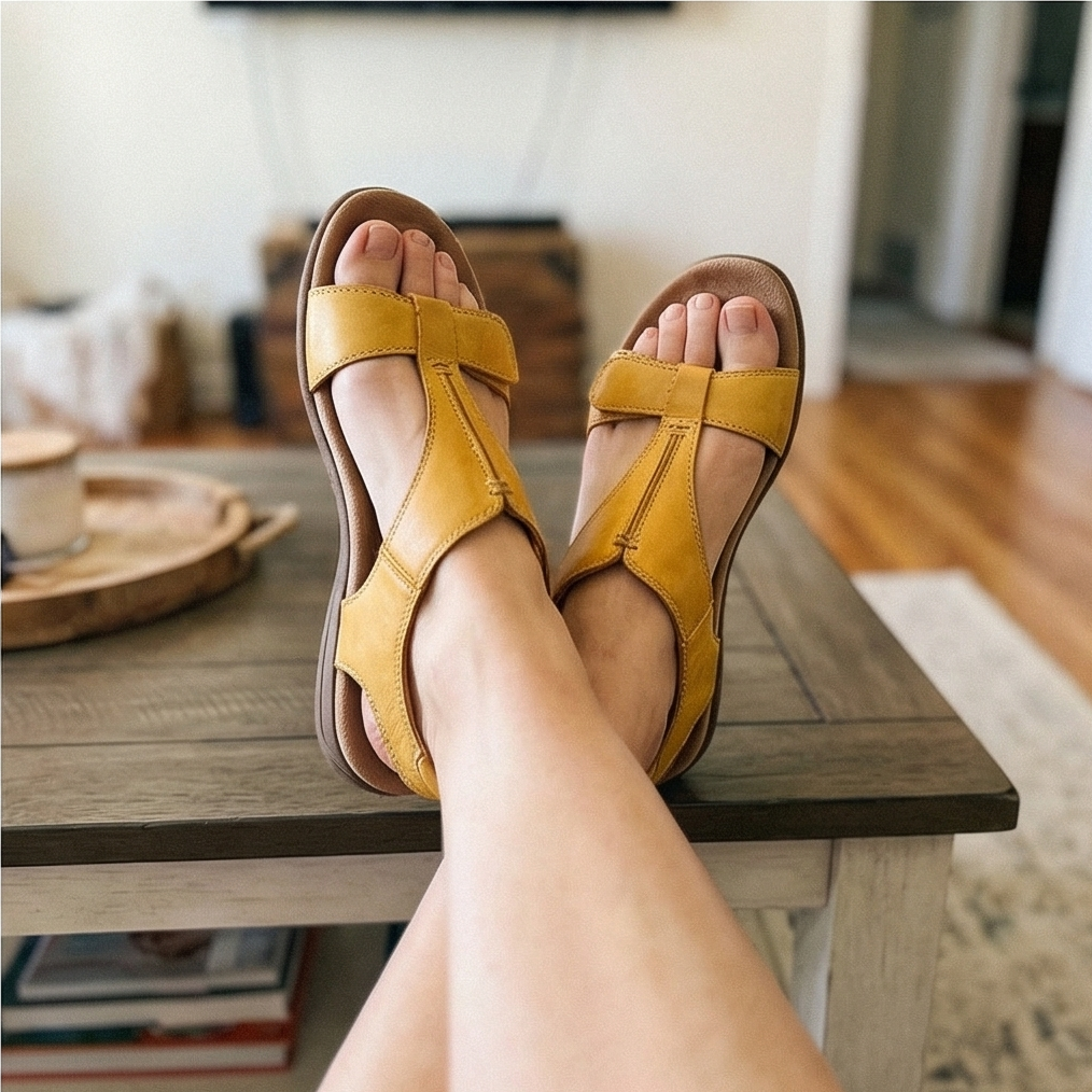 Walking Sandals for Women - Comfortable Back Strap Summer Flats