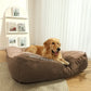 Calming Dog Cushion Bed: plush fabric and stitching detail