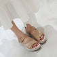 Leather Orthopedic Sandals for Women, Sporty Wedge with Arch Support
