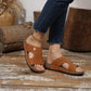 Cork Wedge Slide Sandals for Women - Lightweight Retro Platform Slippers