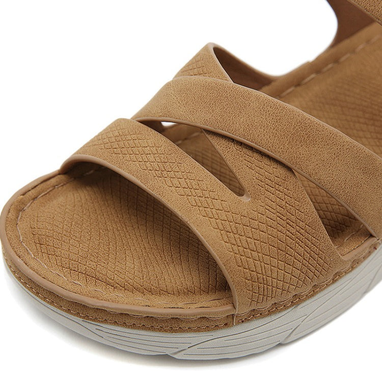 Sport Sandals for Women, Chunky Sole Hook-and-Loop Lightweight Summer Slides