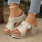 Comfortable Wedge Shoes for Women - Lightweight Slip-On Summer Sandals