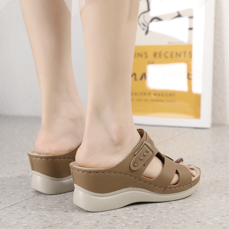 Wedge Sandals for Women, Casual Comfort Open Toe Summer Slides