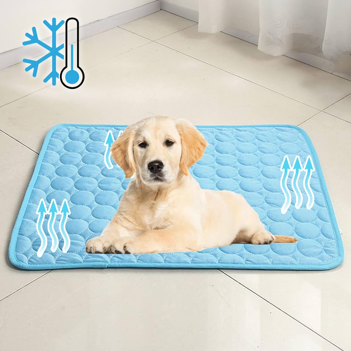 Pet Cooling Mat: paw and head support detail