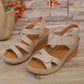 Platform Sandals for Women - Adjustable Criss-Cross Straps with Arch Support
