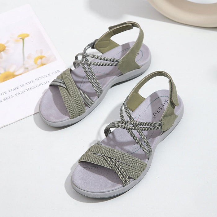 Elastic Sport Sandals for Women, Stretchy Velcro Athletic Walking Slides