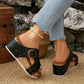 Platform Slide Sandals for Women - Comfortable Buckle Strap Summer Slippers