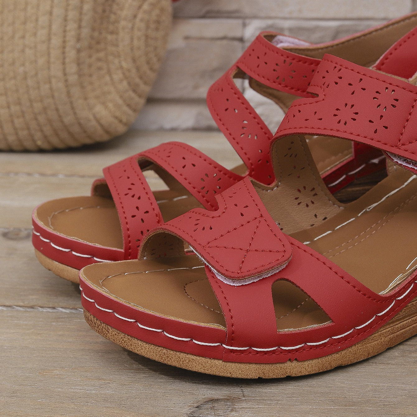 Platform Sandals for Women - Adjustable Criss-Cross Straps with Arch Support