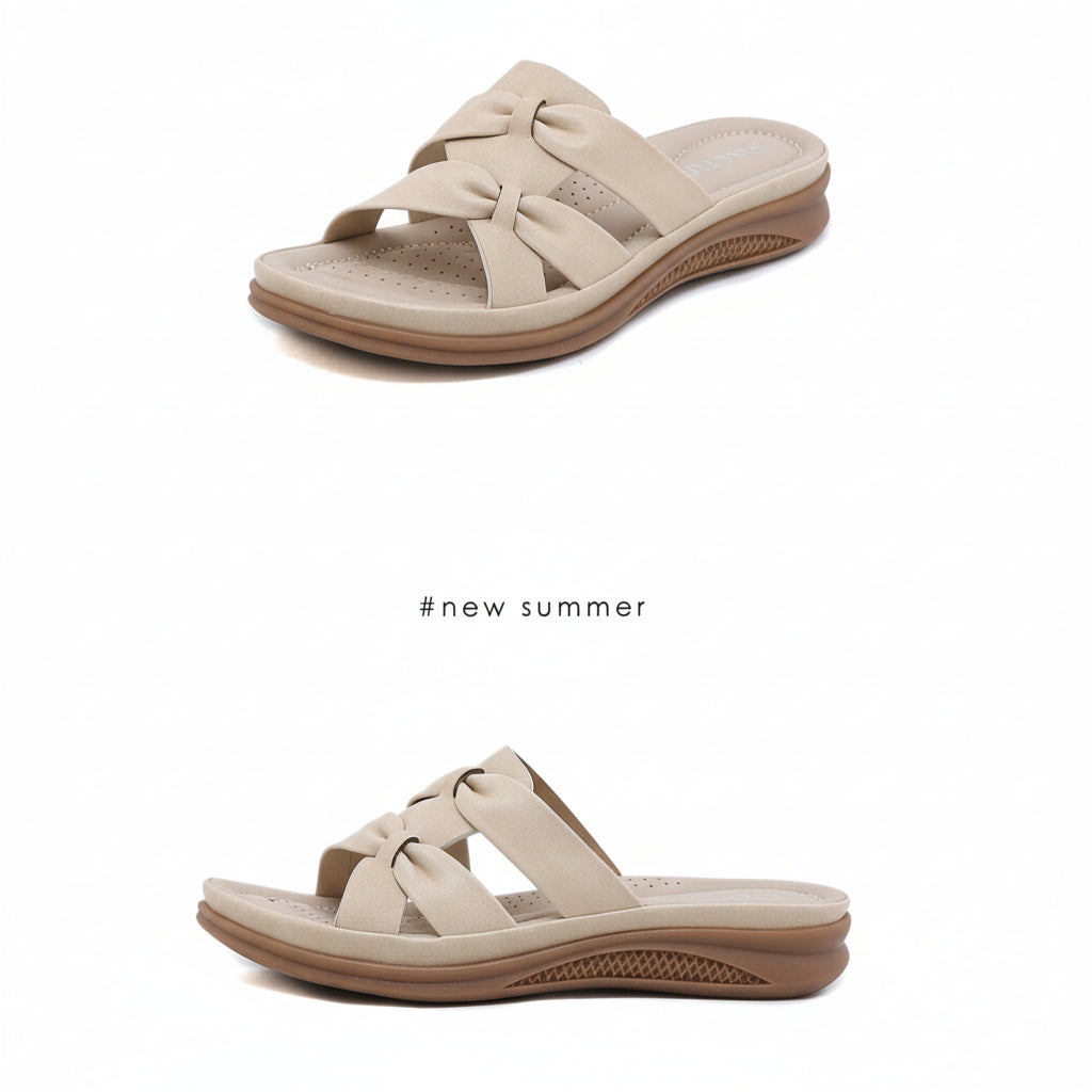 Wide Width Wedge Sandals for Women, Plus Size Retro Casual Comfort Slides